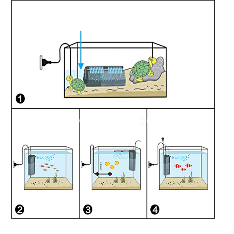 Atman SKF-200 SKF-300 Inner Corner Aquarium Filter Pump Fish Tank Multifunctional Wave Maker Water Air Circulation Filter Pump