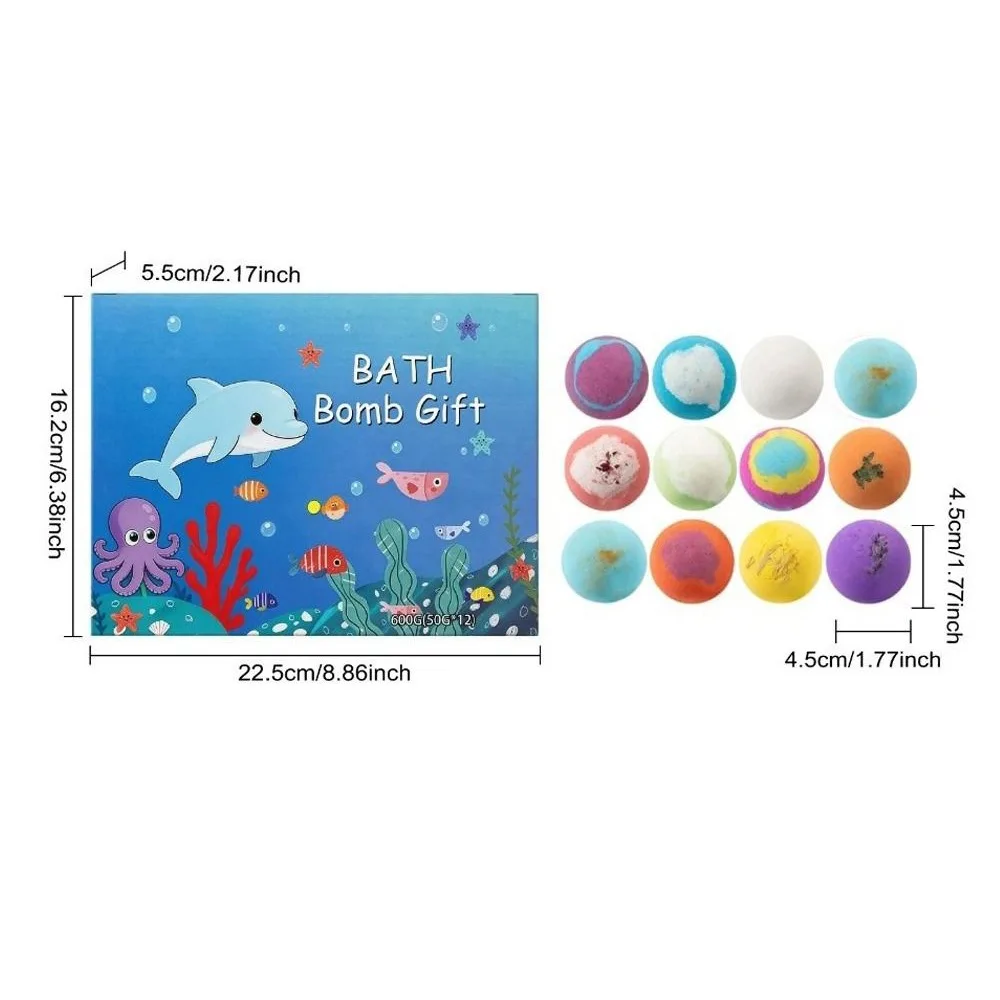 New Natural Bath Bombs Mega Bubbles Skin-Friendly Bath Bombs Ocean Surprise Inside Bath Salt Ball for Boys & Girls