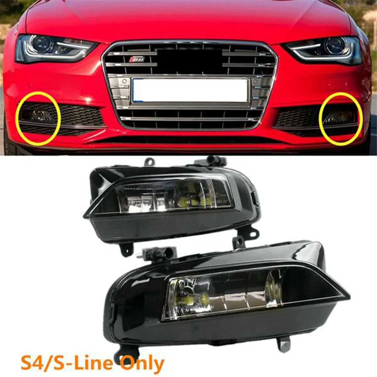 For AUDI S Line A4 S4 B9 Sport Version 2013-2015 Front Bumper Anti Fog 8K0941699C 8K0941700C Pair Fog Lamp