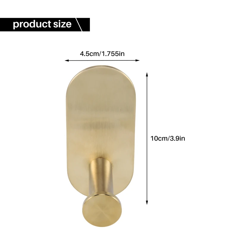 ABRE-Wall Mounted Hand Towel Bar Rack Brushed Gold Stainless Steel Round Toilet Paper Holder Hook Hardware Accessories