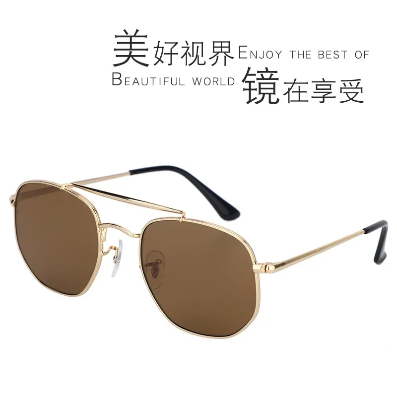 3648 Shenzhen Quality Glass Sunglasses for Men and Women Multilateral Retro Anti-UV, Anti-fall and Anti-scratch Driving Fishing