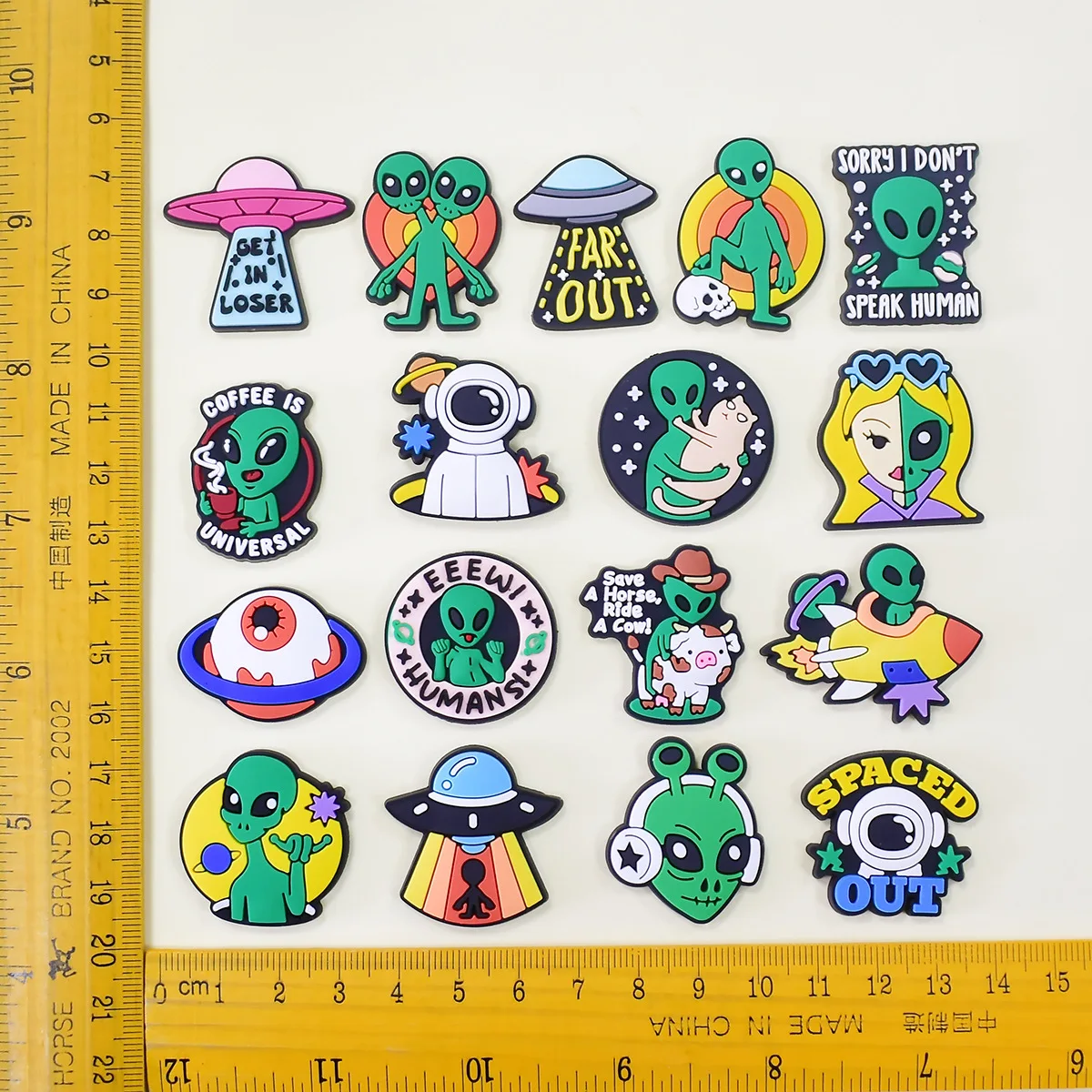 Creative cartoon alien series shoe accessories hole shoes flower PVC drop plastic shoe buckle DIY shoe decorative accessories