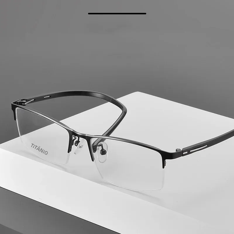 KJDCHD Men's Myopia Prescription Eyeglasses Alloy Computer Photochromic Optical Reading Progressive Spectacle Half Rim Eyewear