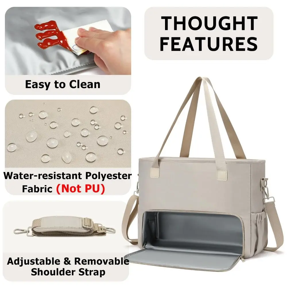 2 in 1 Lunch Tote Bag for Women Insulated Large Capacity 15.6 Inch Laptop Bag Lunch Compartment Computer Handbag Work