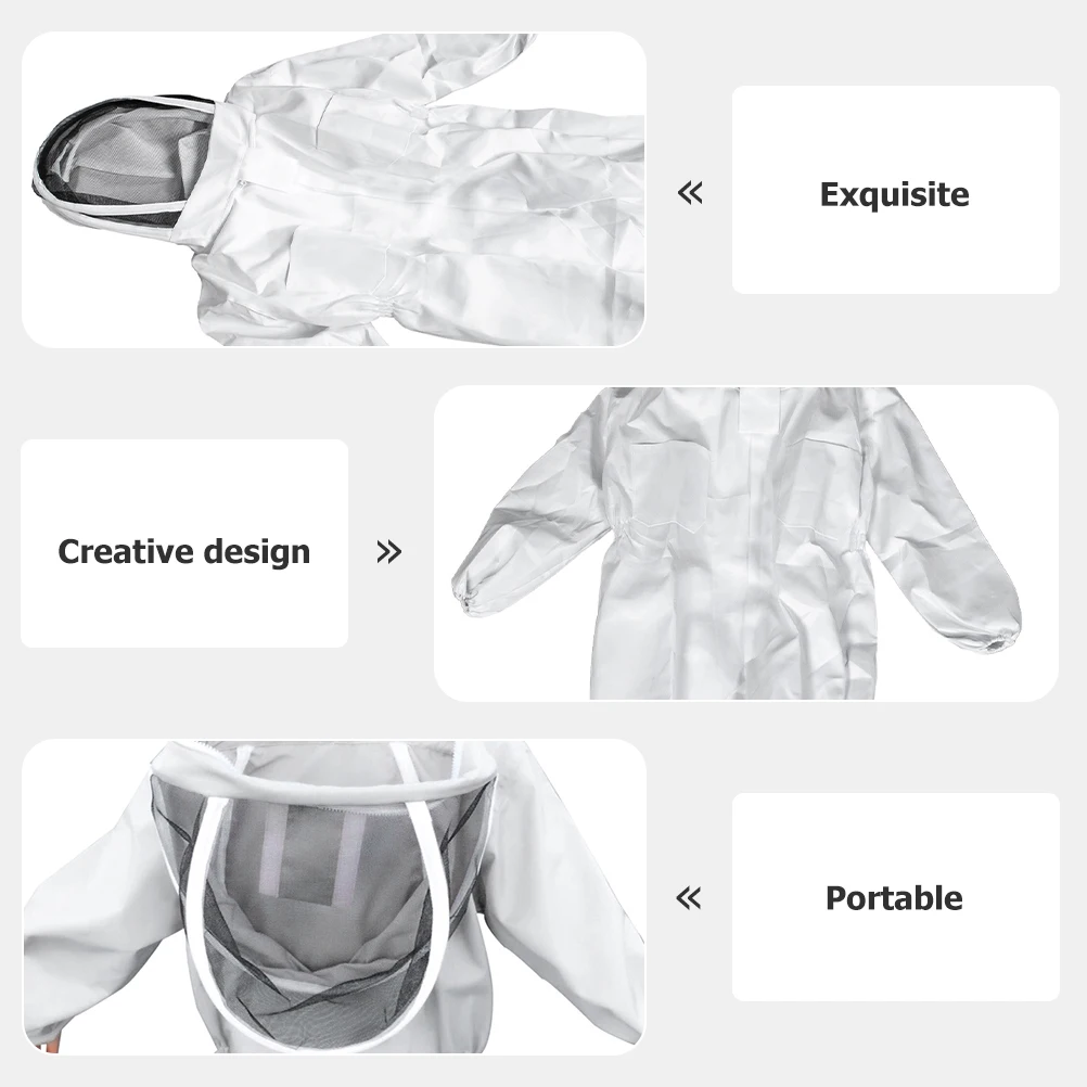 

1pc Professional Beekeeping Suit Breathable Veil Hat Resistant Jacket For Beekeeper Protector Outdoor Safety Use