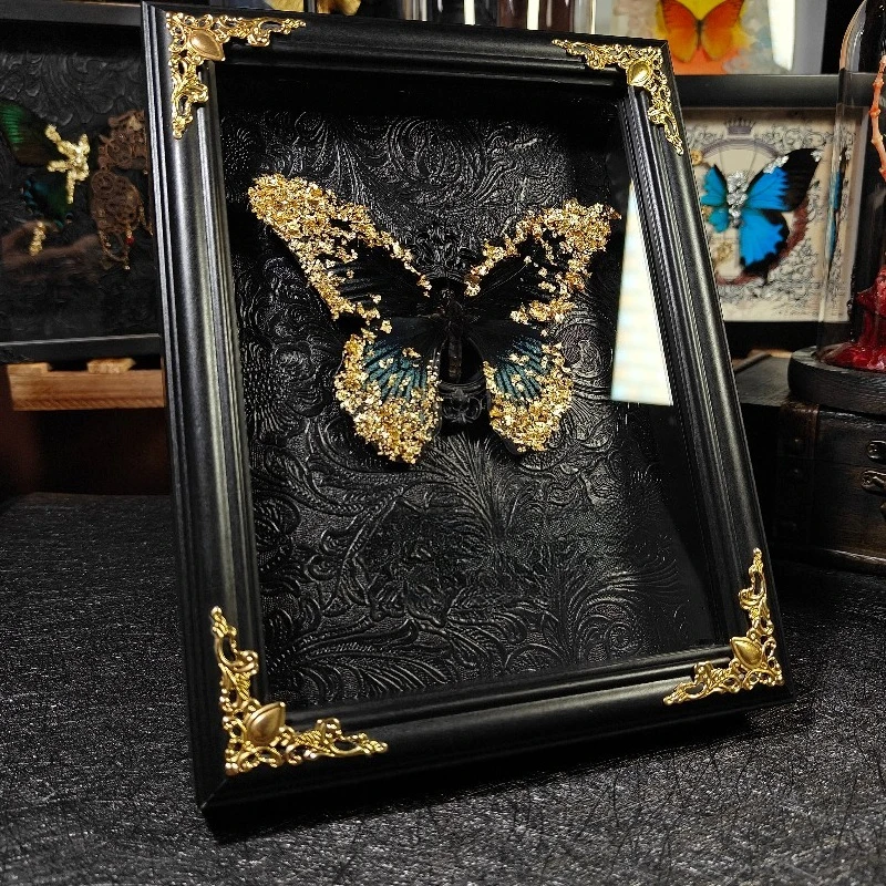 

Beautiful butterfly real butterfly specimen gold foil butterfly high-end exquisite handmade ornament