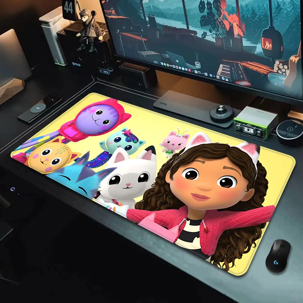 Cartoon Gabbys Dollhouses Mousepad HD Printing Computer Gamers Locking Edge Non-slip Mouse Pad XXL90x40cm Keyboard PC Desk Pad