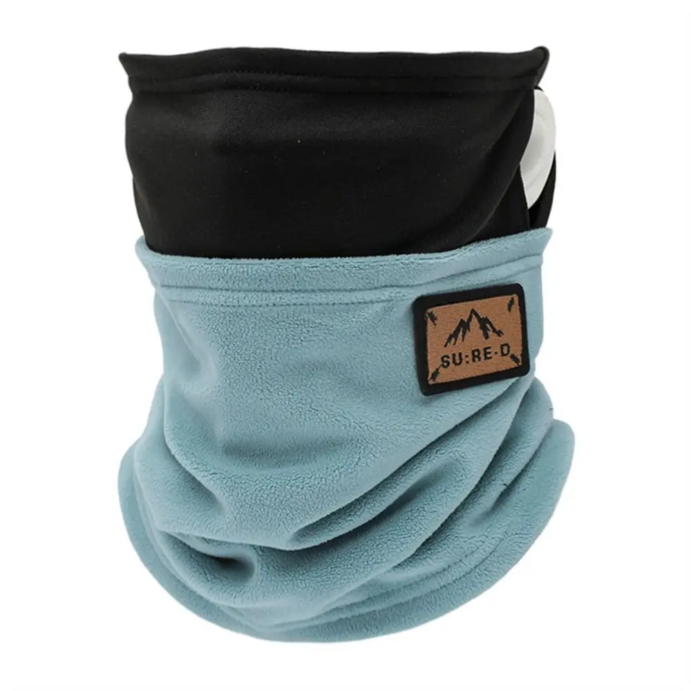 Winter Fleece Neck Gaiter Plush Ski Tube Scarf Snowboard Half Face Mask Ear Hanging Face Cover Outdoor Camping Cold-proof Collar