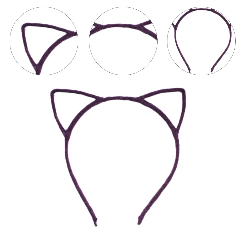 Diademas con orejas gato E15E, diadema para accesorios para cabello felpa para mujeres y niñas