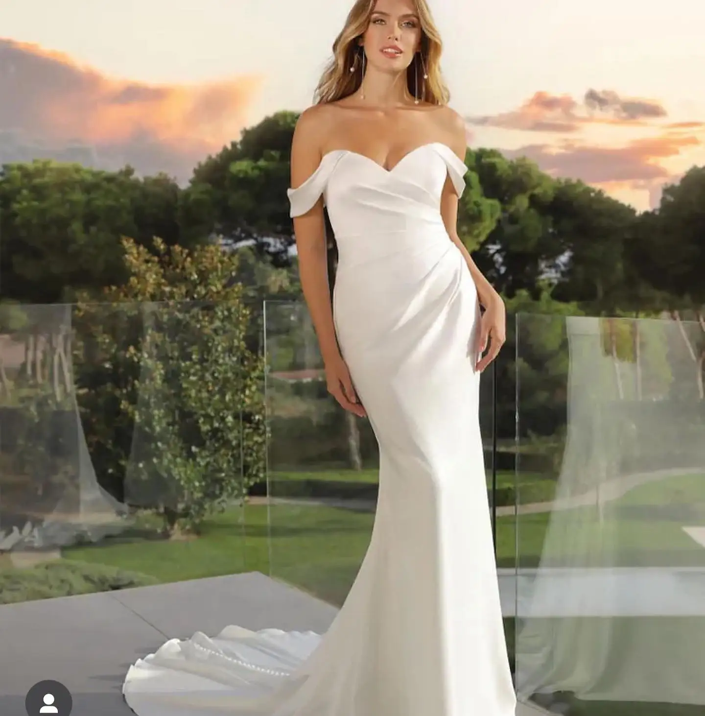 

Simple Off The Shoulder Sweethart Satin Mermaid Wedding Dresses Short Train Custom Made 2024 Vestido De Noival