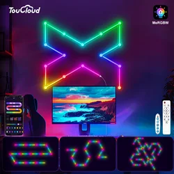 LED Smart Wall Lamp RGB Light Bar DIY Atmosphere Night Light Splcing MeRGBW APP Music Rhythm TV Backlight Bedroom GameRoom Decor