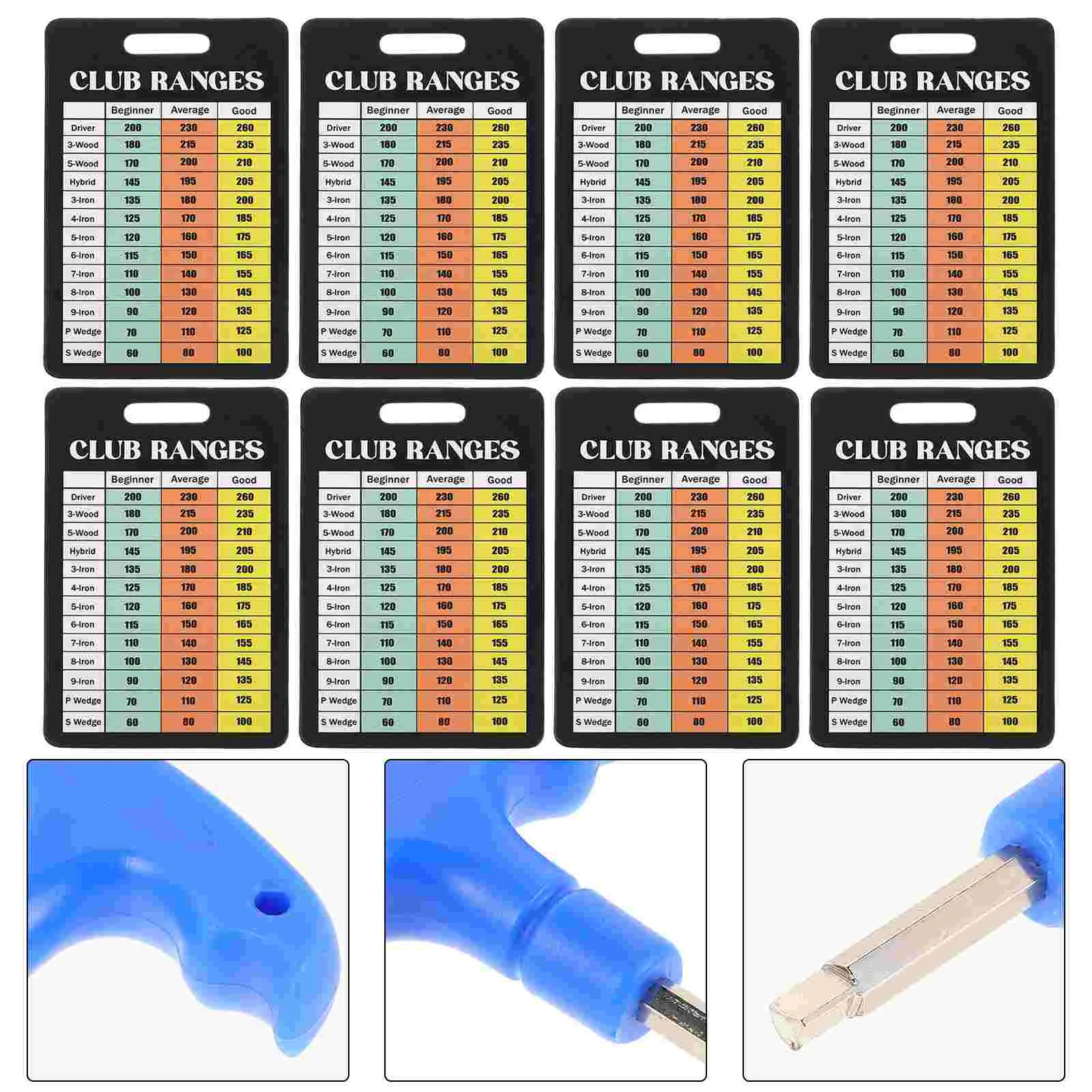 Soporte para tarjetas de puntuación de Golf, tarjetas de referencia, libro de yardas, tabla de distancia para Club, reglas, bolsa, accesorios, marcador, 10 Uds.