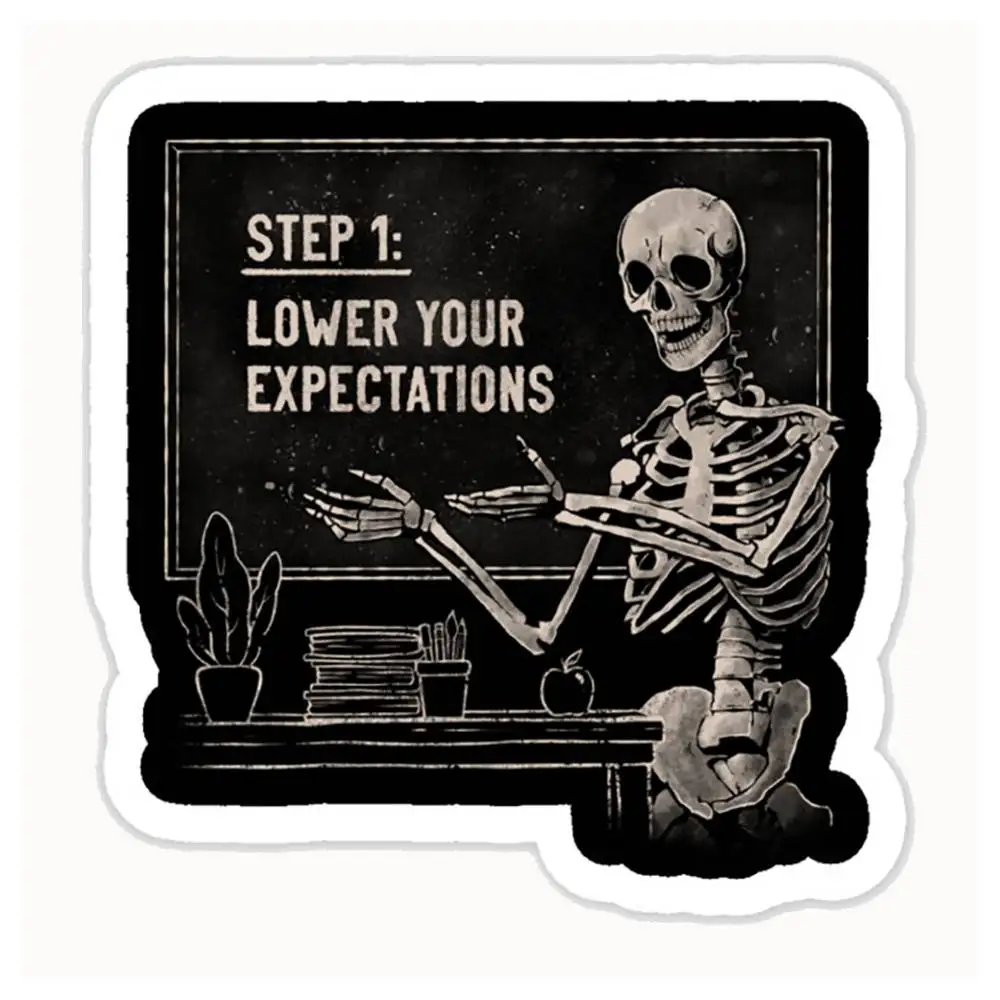 Lower Your Expectations Waterproof Stickers For Decorating Car Windows Motorcycles And Computers.