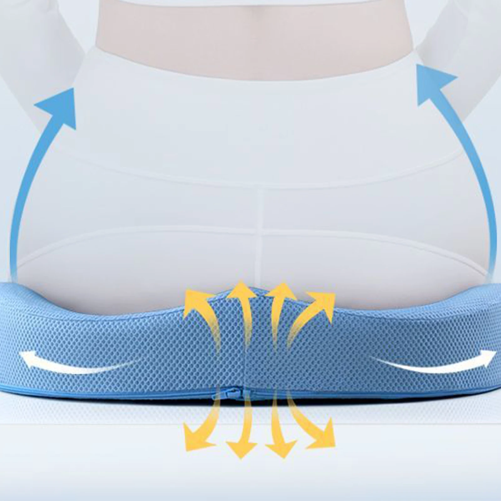 Gel Zitkussen Zacht Comfortabel Ademend Gel Zitkussen Multifunctioneel Machine Wasbaar Ergonomisch Fit Stoelkussen Voor