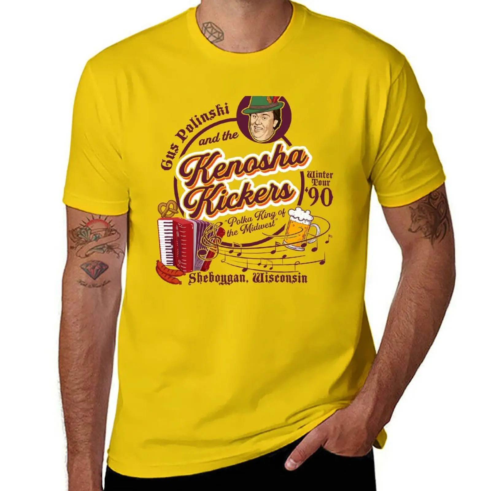 Kenosha Kickers the Polka King of the Midwest T-Shirt boys whites anime clothes mens funny t shirts