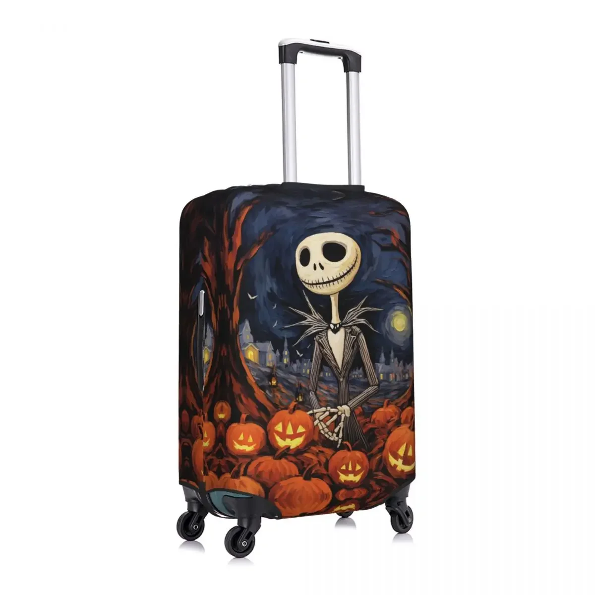 Custom Nightmare Before Christmas Luggage Cover Elastic Jack Skullington Travel Suitcase Protective Covers Fits 18-32 Inch