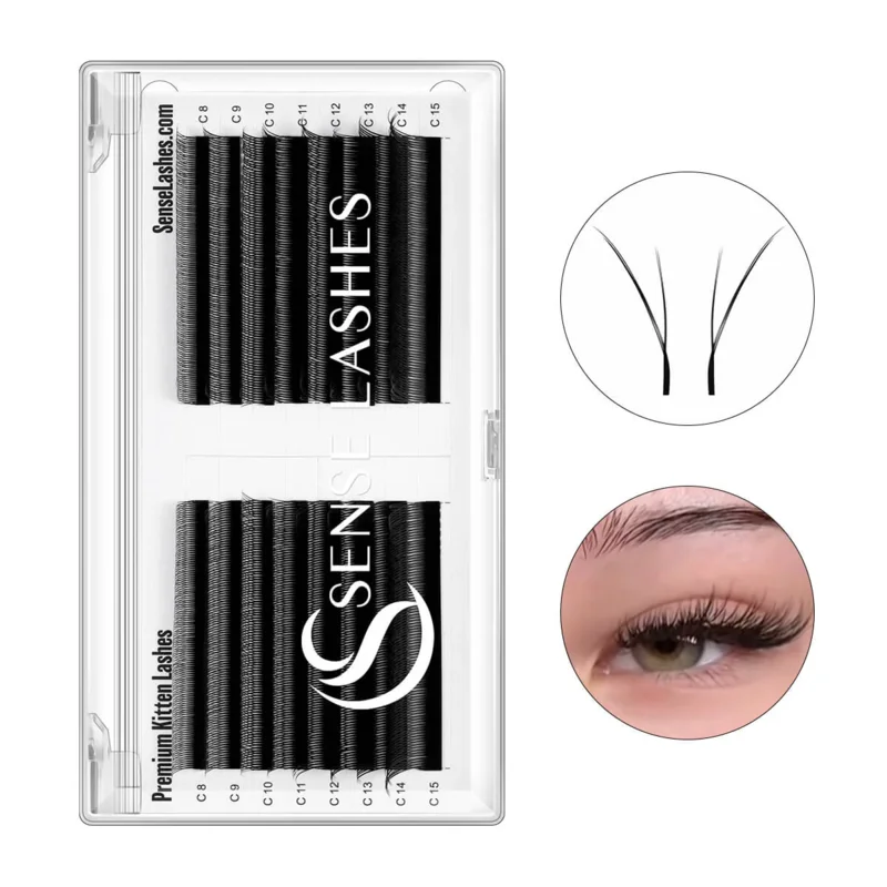 Pestañas SENSE LASHES Fox YY Shape 0,07mm J/B/C/D Curl YY pestañas y volumen brasileño suave imitación visón YY pestañas Y Cilios