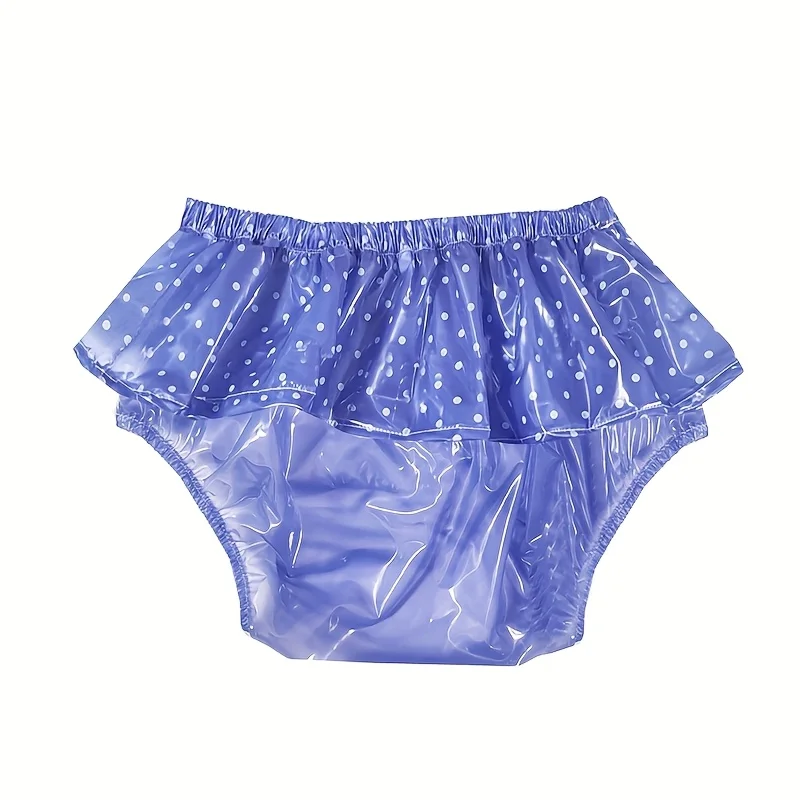 Color matching PVC diaper cover, plastic culottes, pleated ruffled plastic underwear, leak-proof, transparent, soft and reusable