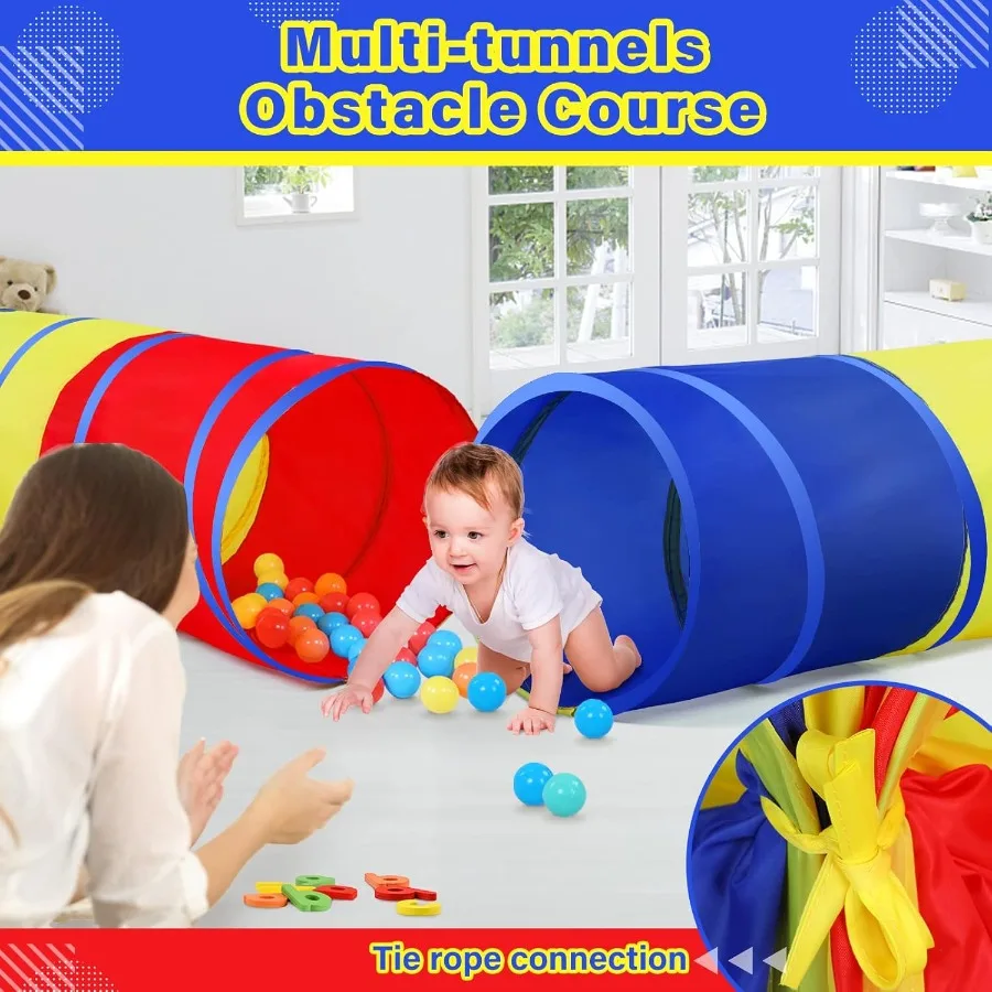 Túnel para criançasPop Up Play Túnel Tenda para bebês ou cães Brinquedos internos e externos para quintal Playset Classic 2 Pack Tunne