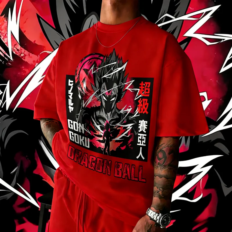 2026 Neues Sommer-T-Shirt zum 40. Jubiläum von Dragon Ball mit Kakarot-Aufdruck, 100% Baumwolle, Anime-Print, Übergröße, Lässige Streetwear, Unisex, Y2k