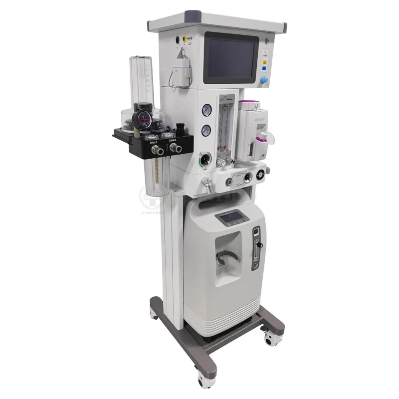 SY-W074 Intergrated Veterinary Anesthesia Machine with Built-in Turbine Ventilator Advanced   Cart Type