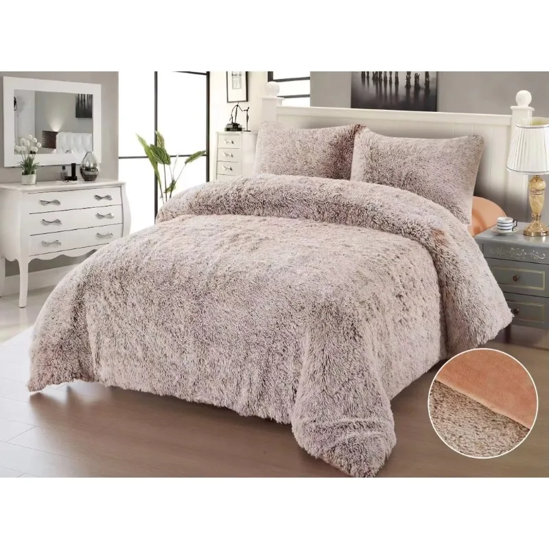 luxury shaggy Plush duvet bedding set king size warm good quality  comforter  for winter