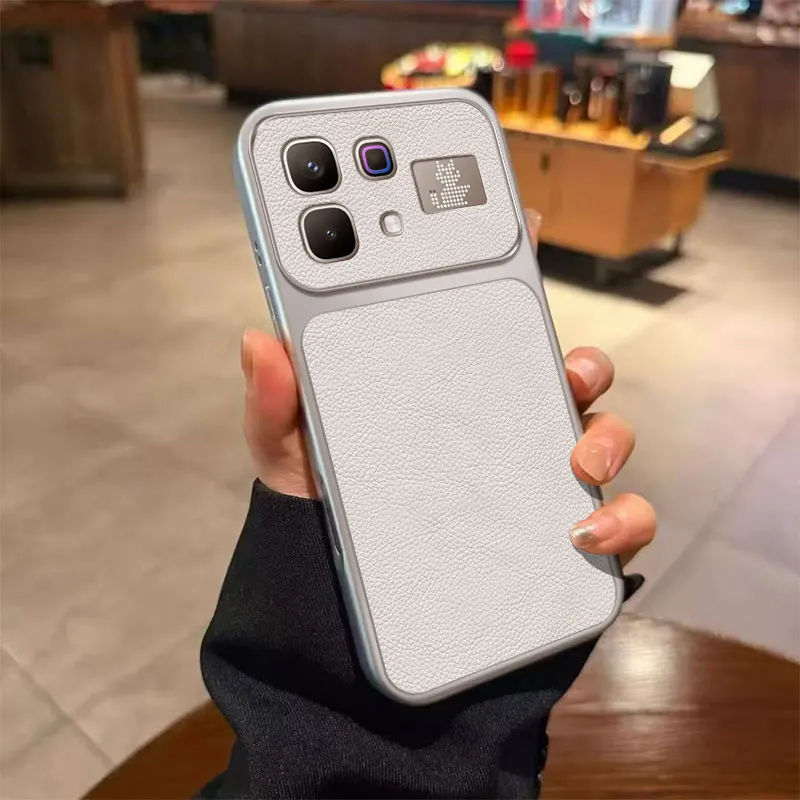 Funda de Teléfono de Lujo a Prueba de Golpes para Infinix Note 60 50 40 Pro Plus Pro+ 30 50X 50S 4G 5G, Funda Trasera con Textura de Piel de Cordero Original