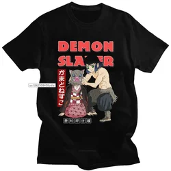 Unique Demon Slayer T Shirt Men womens Streetwear Kimetsu No Yaiba Tshirts Short Sleeve Nezuko And Inosuke Tshirt Cotton  Tshirt