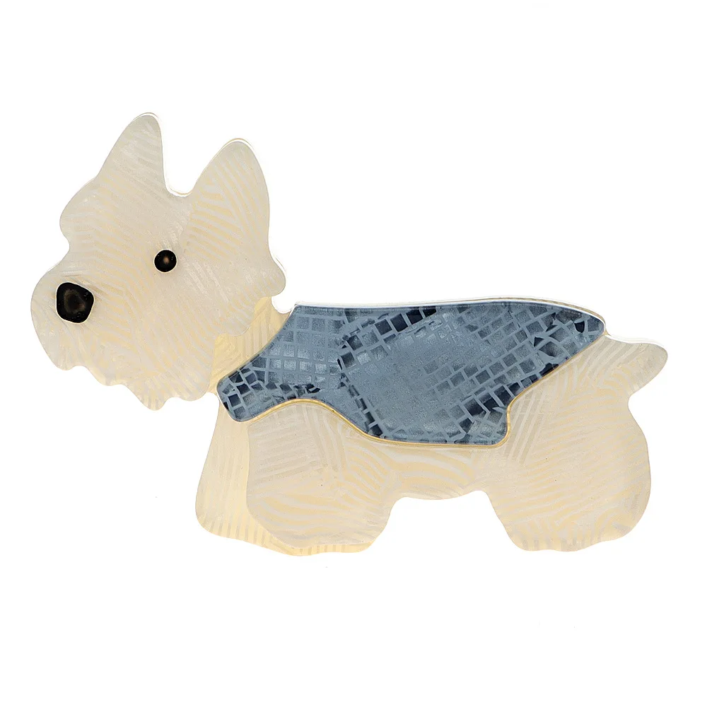 Mode Acryl Welpen Schnauzer Brosche Frauen Tier bekleidung Accessoires