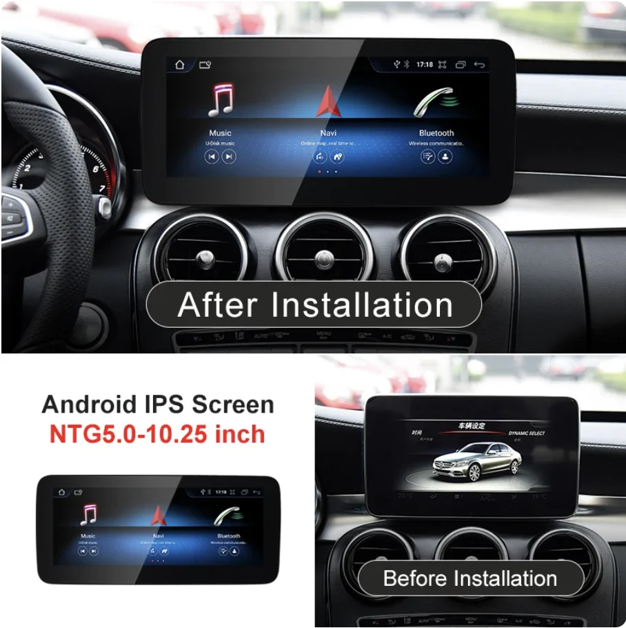 Latest 2024 model 8 core 12.3'' 8+128g android 13 navigation & gps cd player  Class  NTG5.0  CarPlay