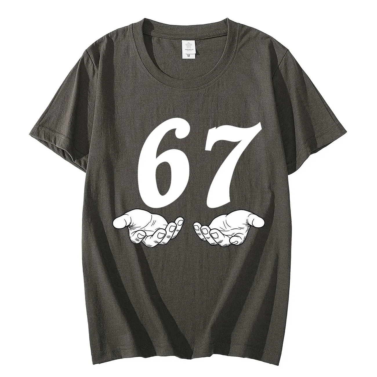 ستة سبعة 6 7 ميمي مضحك الأيدي تي شيرت شارع العليا الاتجاه موضة قصيرة الأكمام تي شيرت الرجال النساء الملابس عادية القطن تي شيرت