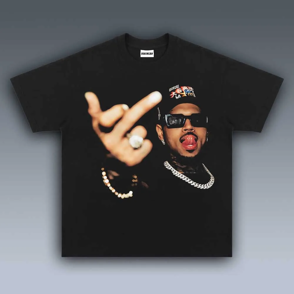 CHRIS BROWN Graphic Big Face T Shirt Women Men Oversized Y2K Streetwear Harajuku Casual Loose Heavyweight Female Male Clothes