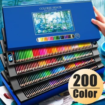 Drawing Colored Pencils Professional Set 48/72/120/150/200, Water Soluble/Oilbase Art Supplies for Coloring Blending Layering