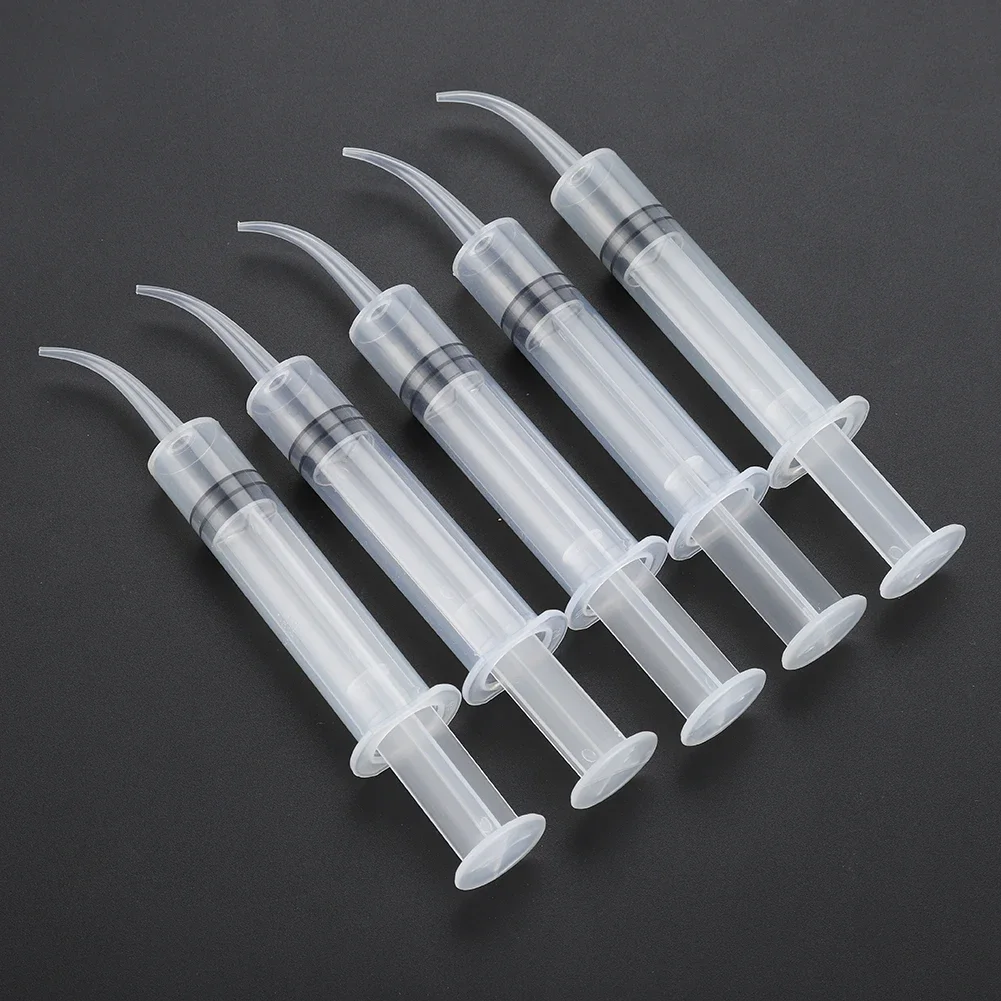 

10Pcs Disposable Dental Irrigation Syringe With Curved Tip 12cc Injector Teeth Whitening Instruments Oral Hygiene Care Tools