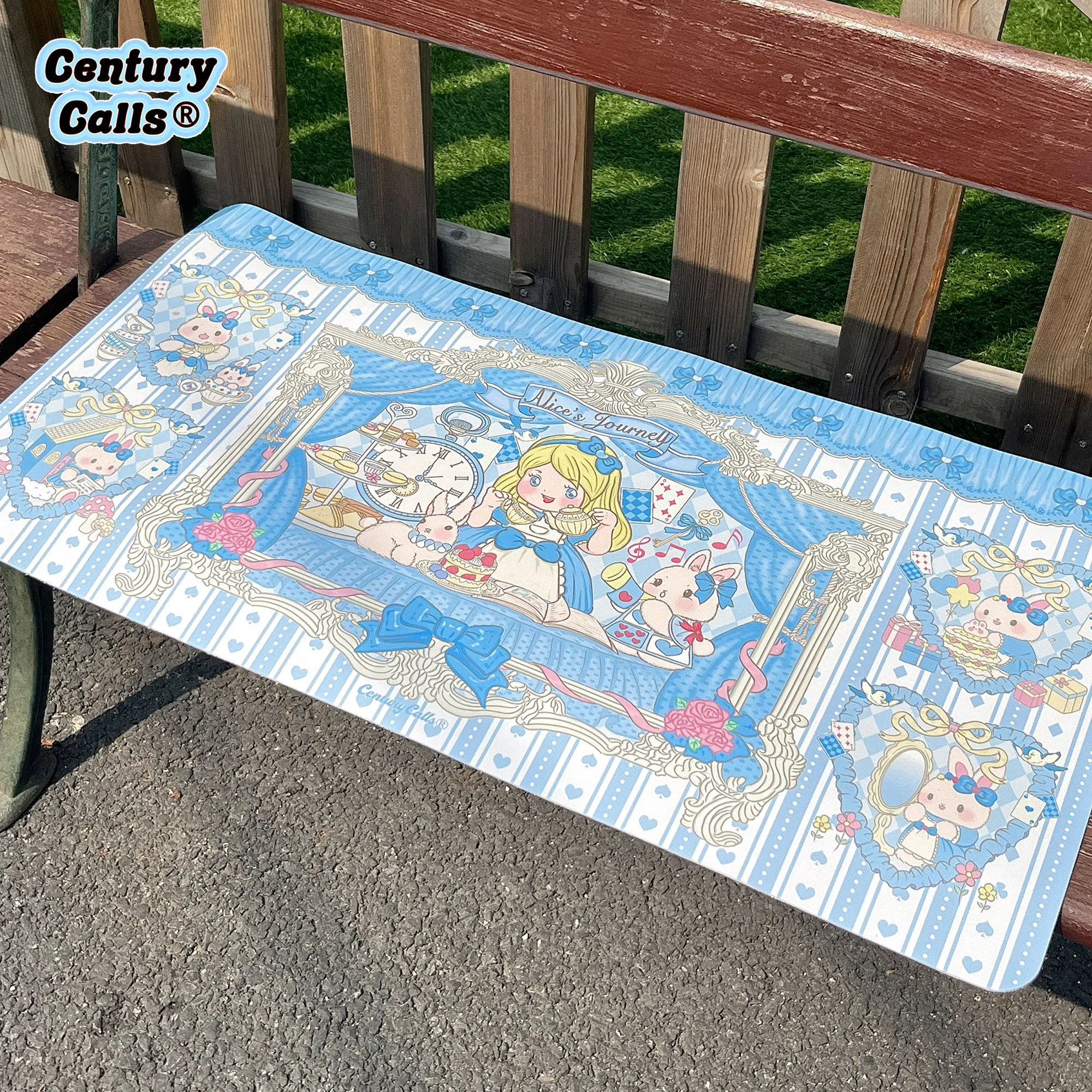 

Blue Alice Anti-Slip Mouse Pad Kawaii Cute PU Leather Large Mouse Pad Office Study Computer Keyboard Pad Keyboard Accessories