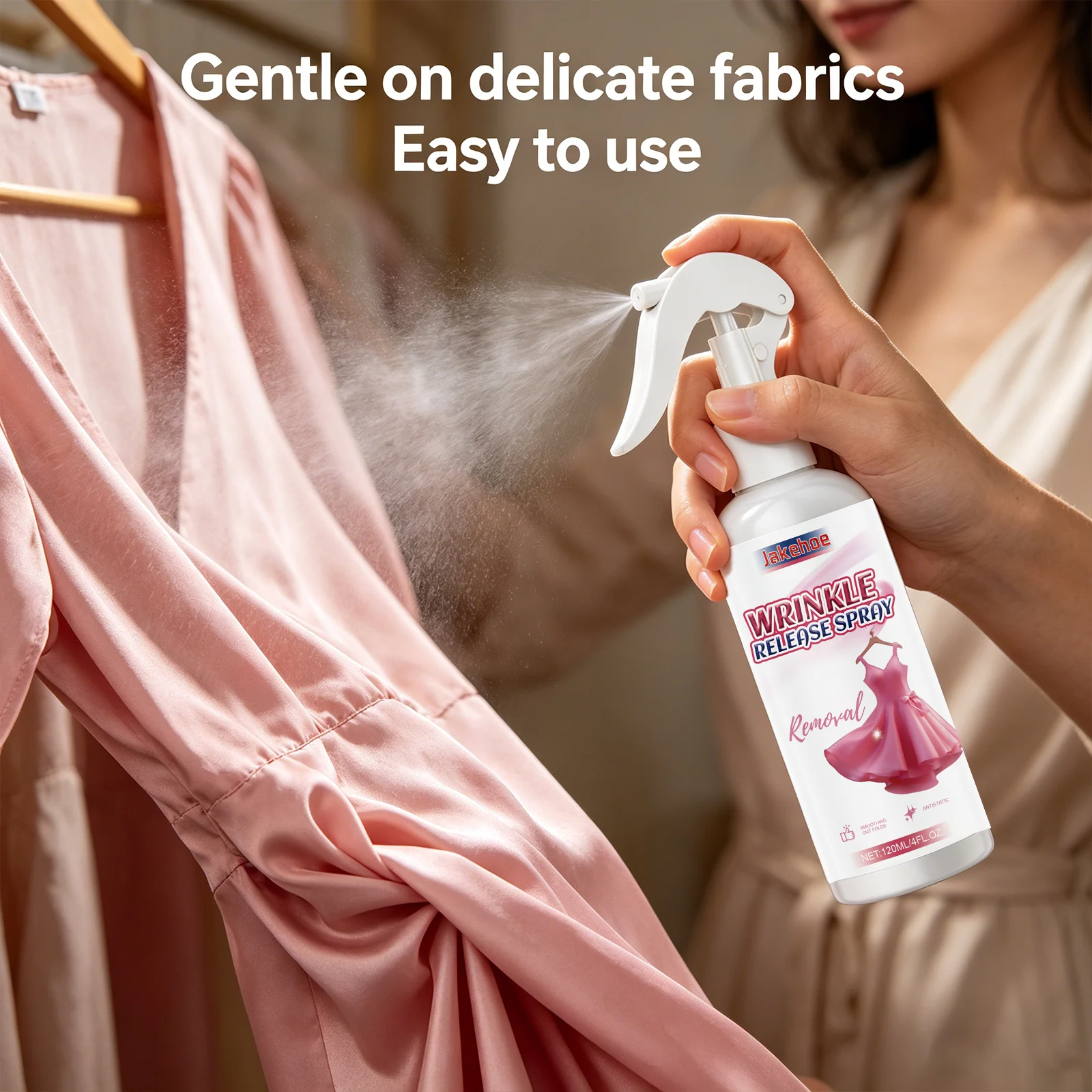 Clothes Wrinkle Removing Spray Remove Wrinkles & Static Eliminate Odor No Ironing Needed Safe for All Fabric Clothing Care Spray