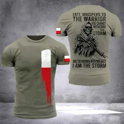 Men's T-Shirt Summer Short Sleeve 3D Printed Poland Soldier Veteran Harajuku Loose Top T-Shirt Men's Oversized Clothing 6XL