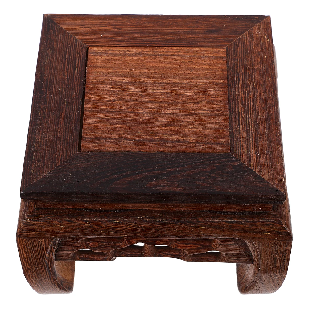 

Vase Base Plant Stand Small Square Teapot Decoration Stable Wooden Holder Home Office Decor Flowerpot Craft Furniture