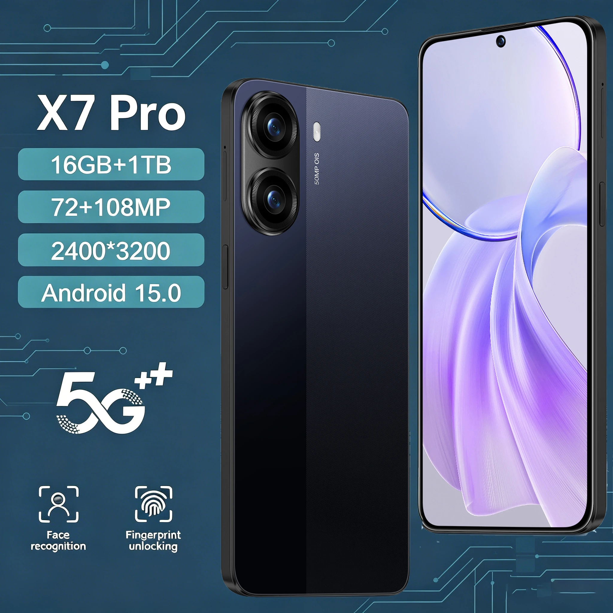 

New Hot 2026 High Quality X7 Pro original global version intelligent 5G dual card dual standby system 7800mAh battery