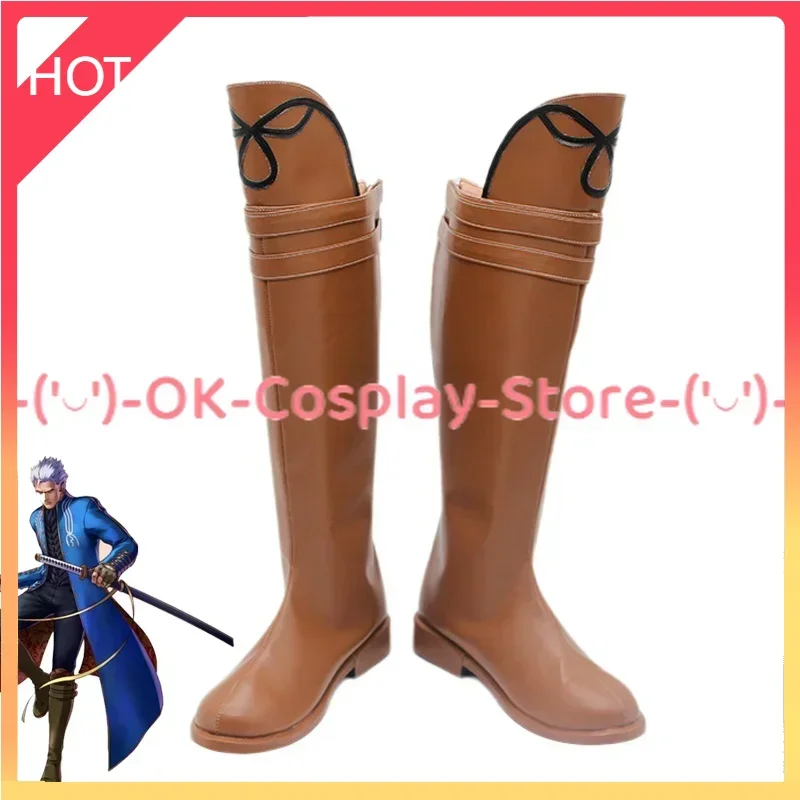 Vergil Cosplay Shoes PU Leather Shoes Halloween Carnival Boots Anime DMC Cosplay Props Custom Made