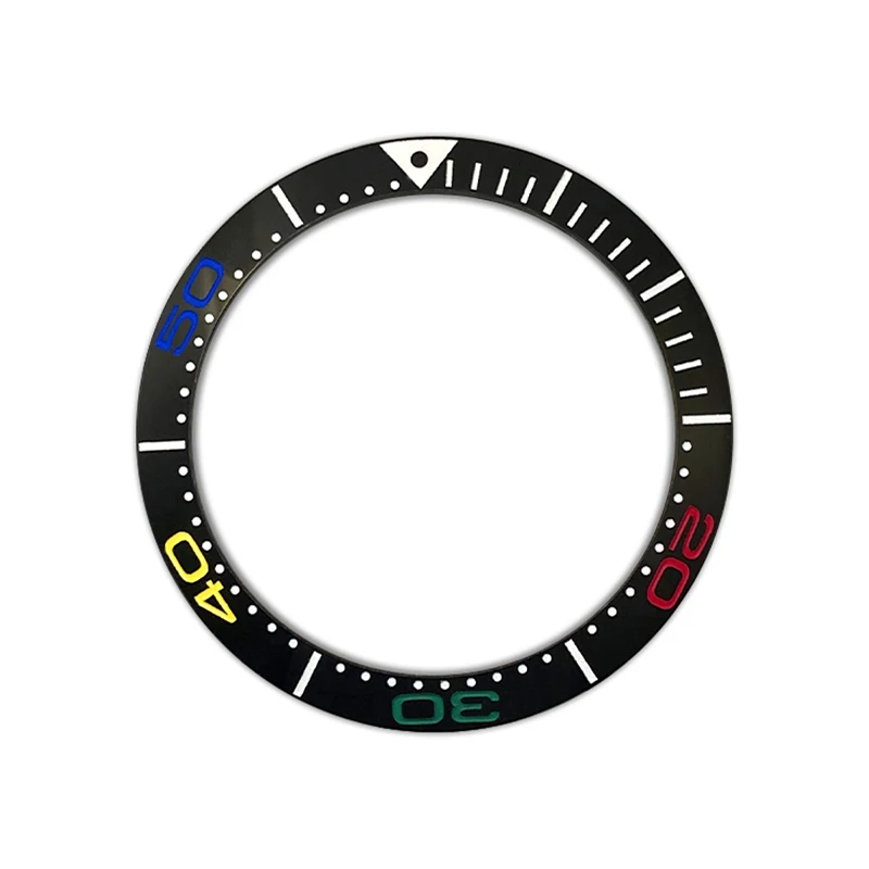 Mod 38mmx30.6mm Curved Ceramic Bezel Ring Fits SKX007 SRPD GMT SUB Hippocampal Watch Case Men Watch Ring Replaceable Parts