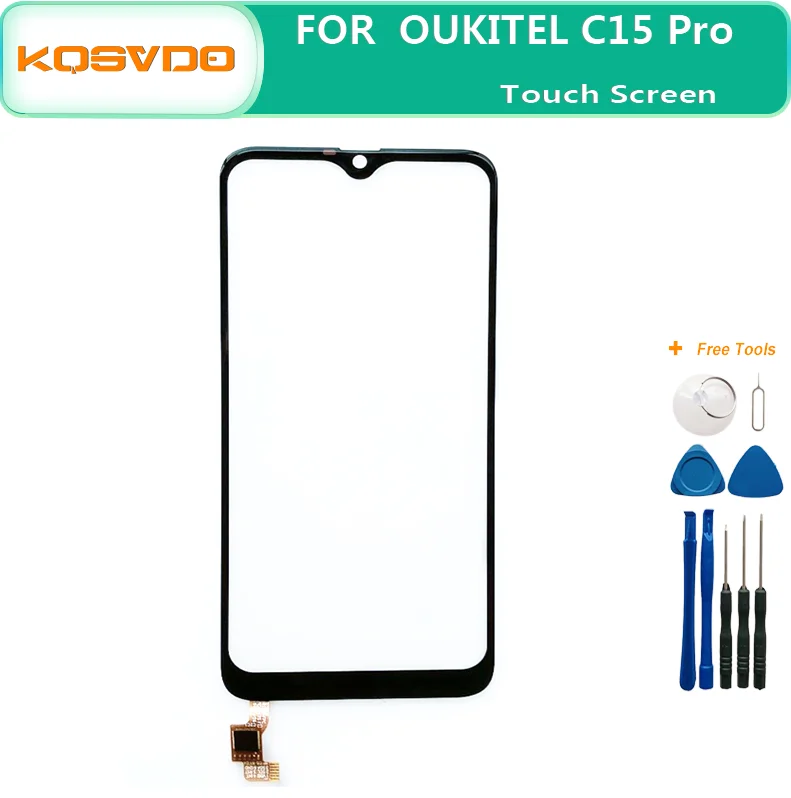 

New original front outer glass For oukitel C15 pro Touch Panel Touch Screen Digitizer Sensor Replacement c 15 c15pro + Tools