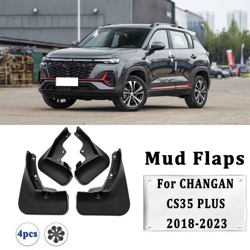 

4pcs Car Mud Flaps Fender for CHANGAN CS35 PLUS 2018-2023 Automotive Mudguards, Waterproof, Mud Splashing Prevent Accessories