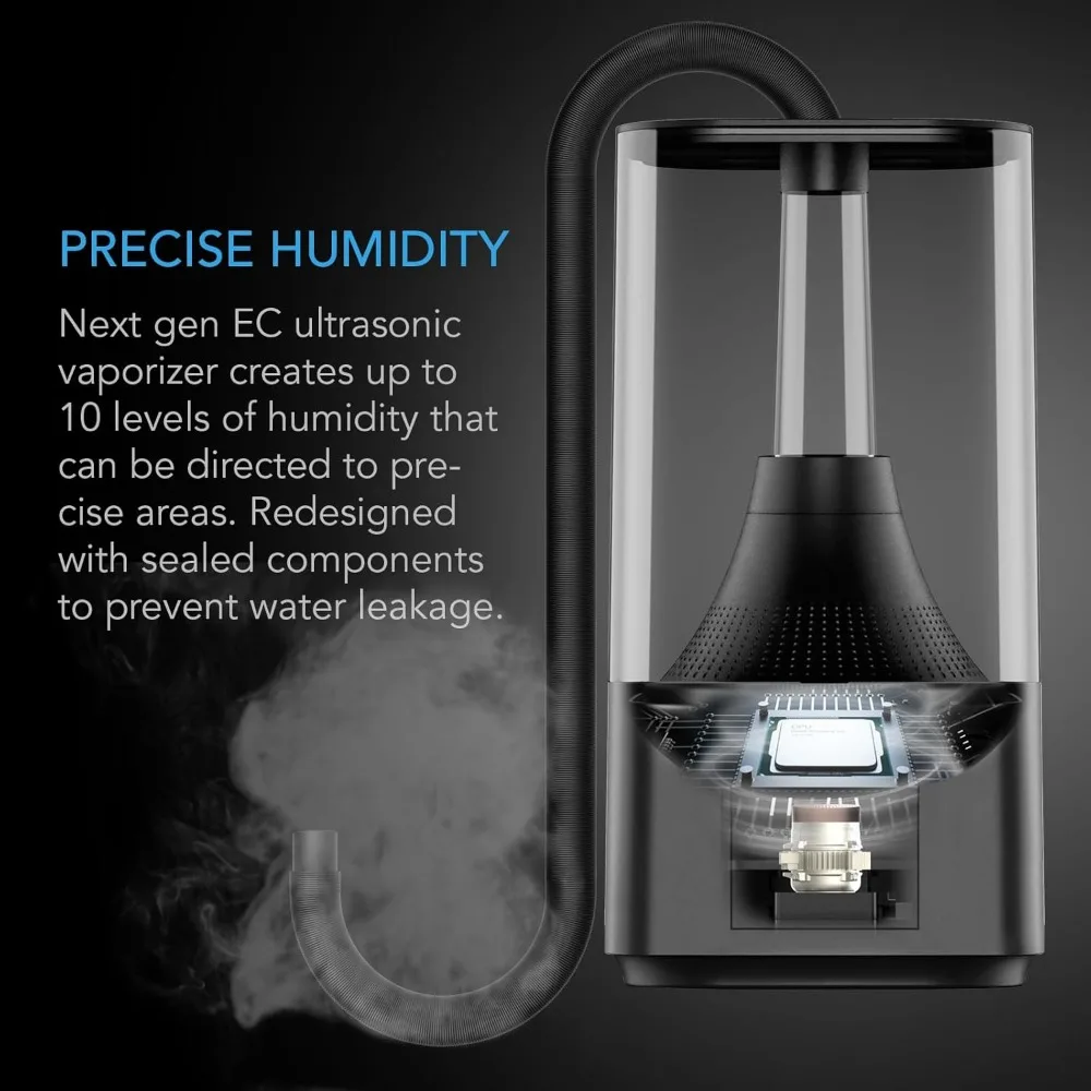Plant Humidifier 4.5L with VPD Humidity Controls, 10-Level Precision Vaporizer, Extendable Targeting Hose and No-Leak Seal