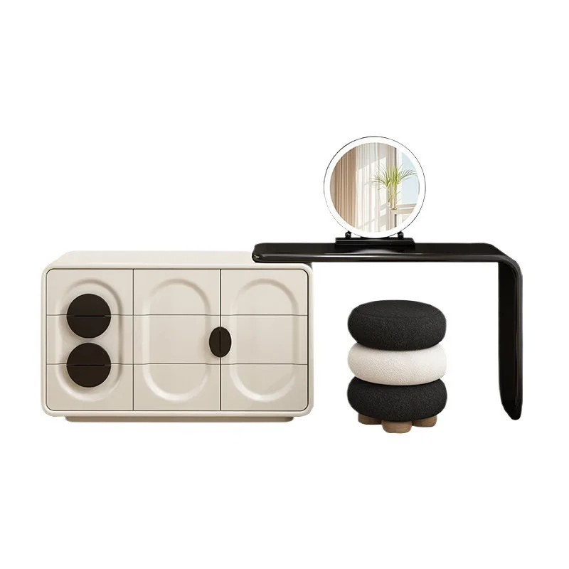 Dresser, chest, bedside table, integrated retro style bedroom, simple modern makeup table
