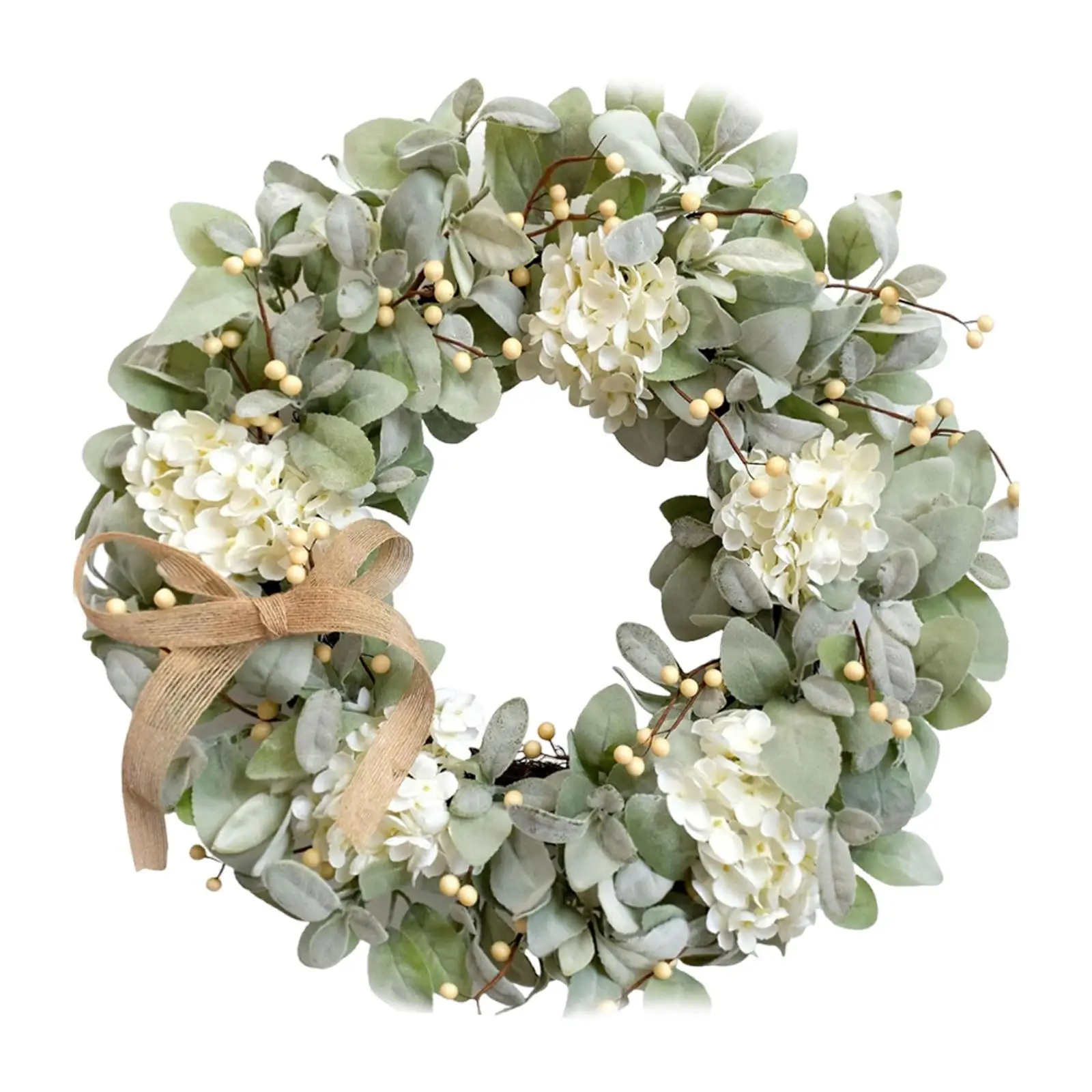 

Artificial Rabbit Ear Leaf Wreath 16 inch Wall for Holidays Farmhouse Cafe