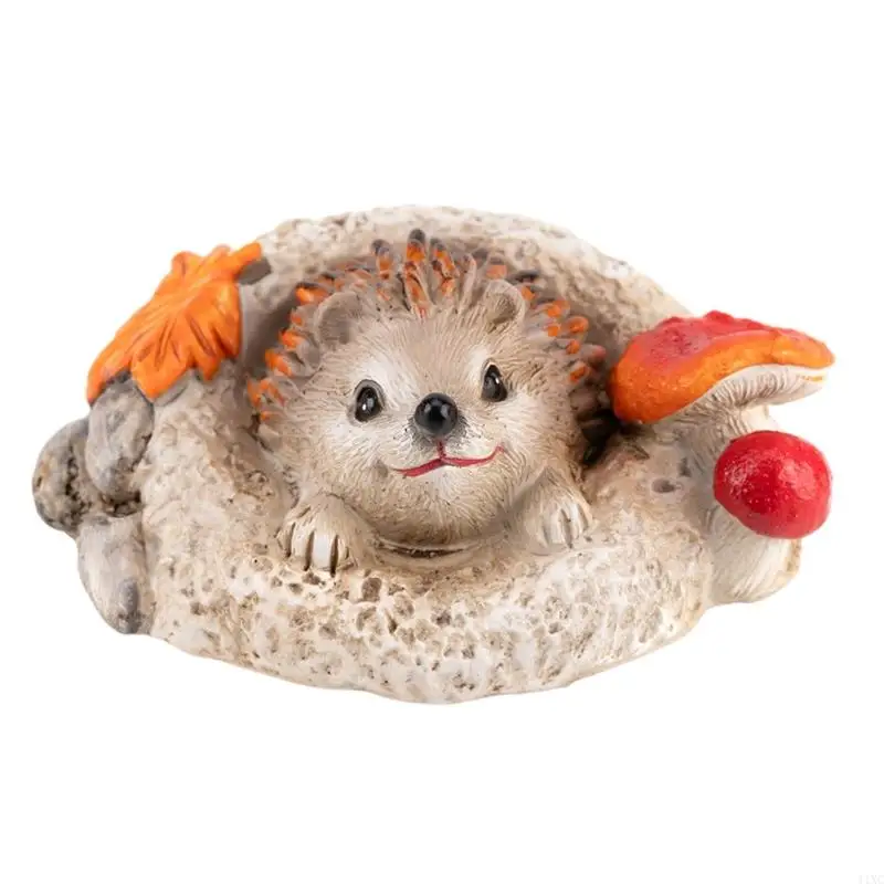 11XC Adorable Hedgehog Decors Hedgehog Statue Decorative Item Resin Texture Present for Nature Lovers and Animal Enthusiasts