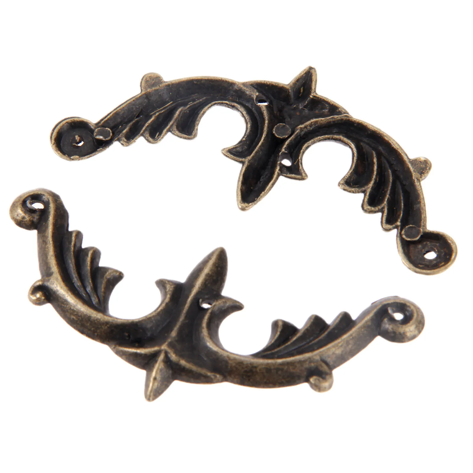2Pcs Antique Bronze Wooden Box Corner Brackets Corner Protector Embellishment Findings Furniture Corner Cover Home Decorative