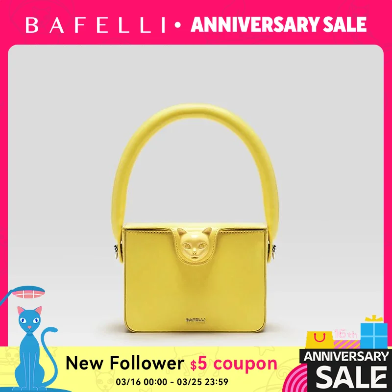 

BAFELLI 2025 BAGS FOR WOMEN'S HANDBAG FASHION TREND BOXY LUXURY DESIGNER BRAND GENUINE LEATHER ORIGINAL FLAP PURSE EVENING CAT