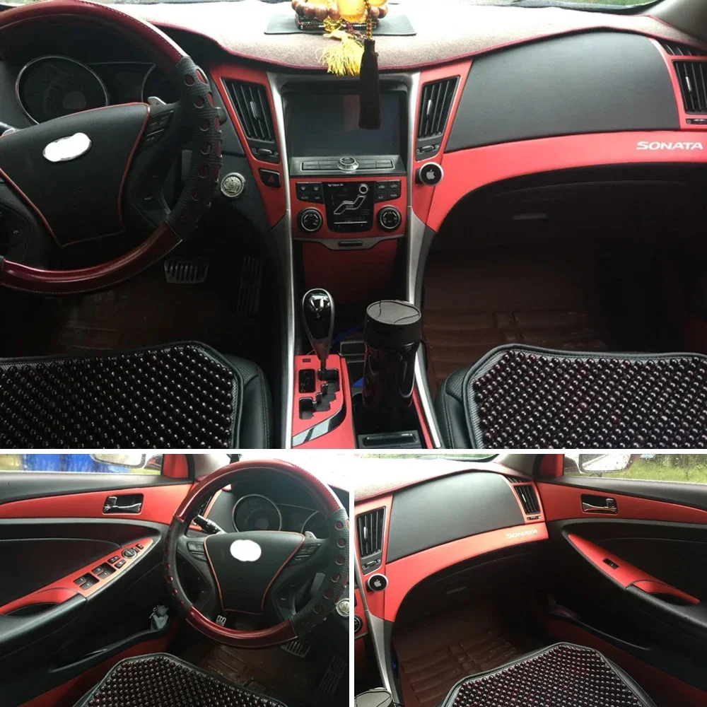 Car-Styling 3D/5D Carbon Fiber Car Interior Center Console Color Change Molding Sticker Decals For Hyundai sonata 8 2011-2014